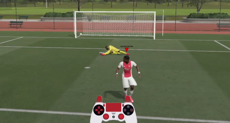FIFA21 后脚跟射门教程
